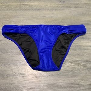Victorias Secret Blue Satin Bikini Bottom, The Knockout, Size Medium